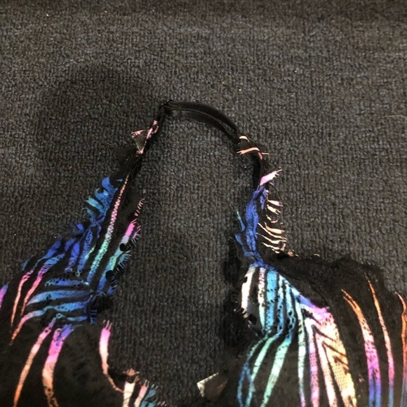 PINK Victoria’s Secret Lace Black & Multi Colored Bralette Size Small - Picture 4 of 9